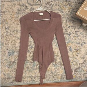 Abercrombie scoop neck Ribbed Bodysuit